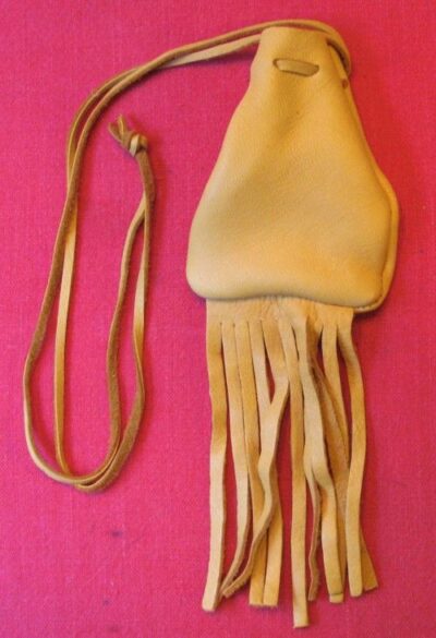 Large Fringed Deer Leather Pouch