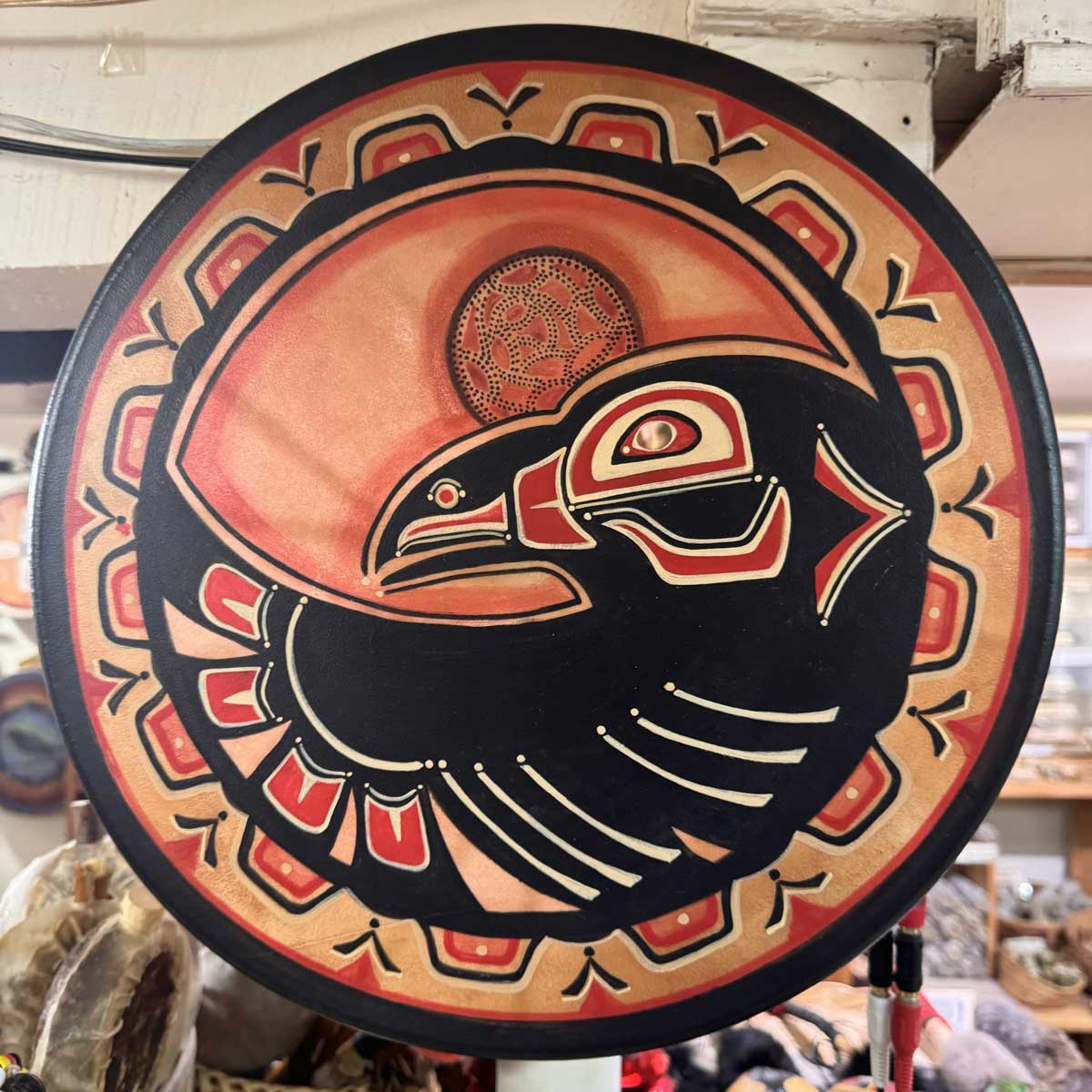 Tlingit Moon Raven Cedar Mountain Drums